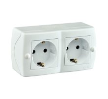 Розетка на 2 поста с заземлением Mono Electric Octans IP20 16А 250В белый 104-010107-120