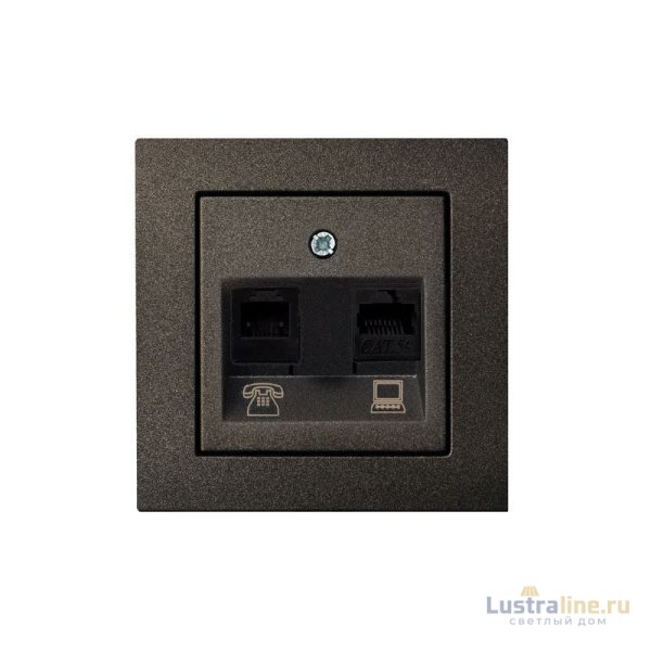 Розетка телефонная и компьютерная (RJ11+RJ45) Liregus Epsilon 28-115