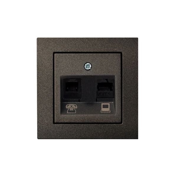 Розетка телефонная и компьютерная (RJ11+RJ45) Liregus Epsilon 28-115