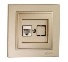Розетка компьютерная Rj45 Cat6 Mono Electric Despina титан 102-222205-125