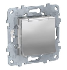 Розетка Schneider Electric Unica New с/з со шторками, с крышкой 16A 250V NU503730TA