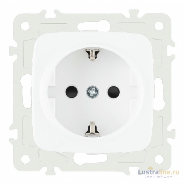 Розетка с заземлением и шторками Arte Milano 205.40-1.white