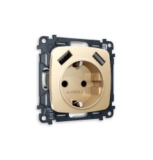 Комплект механизма розетки 2USB A+A 18W (быстрая зарядка) с/з Ambrella Volt Omega MO609010