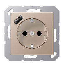 Розетка 2K+З USB Typ A Jung A1520-18ACH