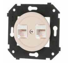 Розетка двойная компьютерная Bironi Шедель Бриз B3-302-24M