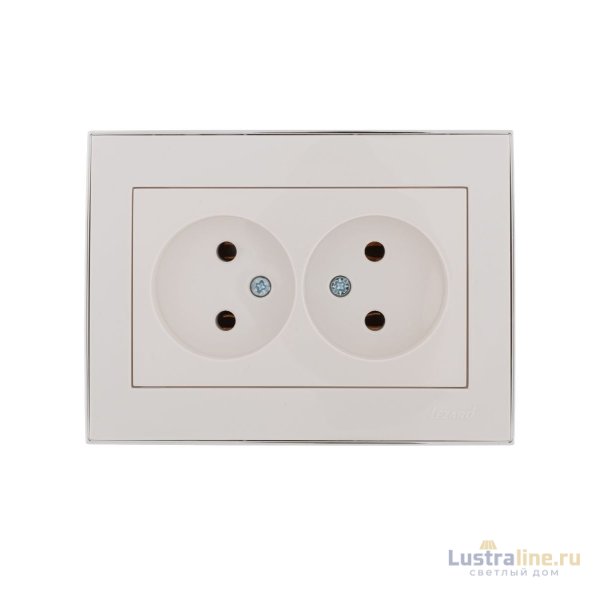 Розетка двойная б/з Lezard Rain 703-0225-128