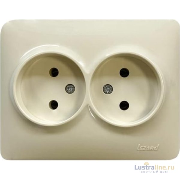 Розетка двойная б/з Lezard Karina Life 708-0300-128B