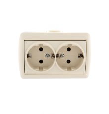 Розетка двойная с/з Lezard Nata 710-0300-127