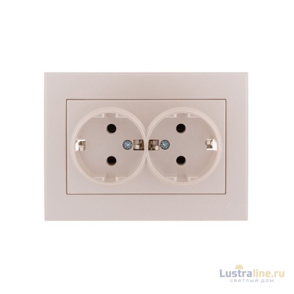 Розетка двойная с/з Lezard Rain 703-3030-127