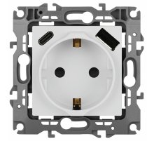 Розетка со шторками с USB type-A+C Эра 12-4108-01 Б0067752