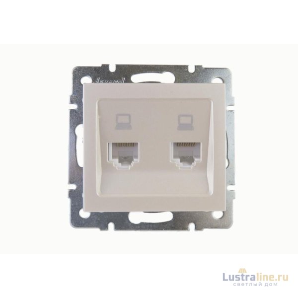 Розетка компьютерная двойная Lezard Rain 703-3088-141