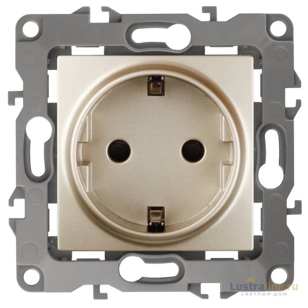 Розетка ЭРА 12 2P E Schuko со шторками 16A 250V 12-2102-04 Б0014690