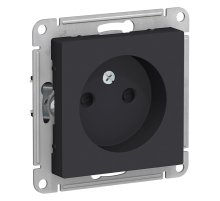 Розетка без заземления со шторками Systemе Electric Atlasdesign 16А, карбон ATN001049 УЦ