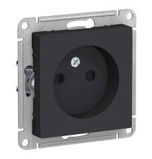 Розетка без заземления со шторками Systemе Electric Atlasdesign 16А, карбон ATN001049 УЦ