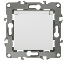 Розетка 2P+E Schuko со шторками с крышкой Эра 12-2103-01 Б0014693