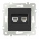 Розетка телефонная RJ11 + компьютерная RJ45 Arte Milano 203.44-1.black
