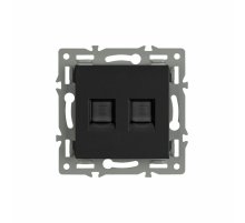 Механизм компьютерной розетки двойной Arlight SCT-MPC2-PL-BK (RJ-45, CAT6) 045337