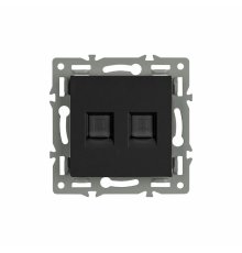 Механизм компьютерной розетки двойной Arlight SCT-MPC2-PL-BK (RJ-45, CAT6) 045337