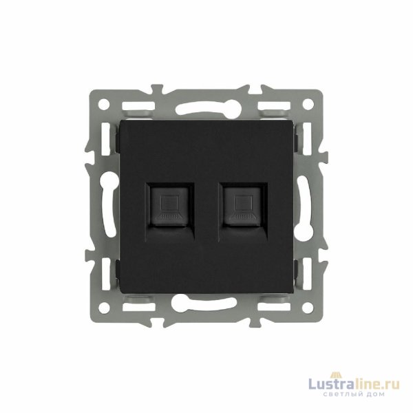 Механизм компьютерной розетки двойной Arlight SCT-MPC2-PL-BK (RJ-45, CAT6) 045337