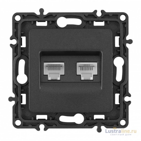 Розетка телефонная RJ11 + компьютерная RJ45 Arte Milano 217.44-1.black