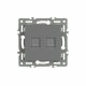 Механизм компьютерной розетки двойной Arlight SCT-MPC2-PL-GR (RJ-45, CAT6) 045338