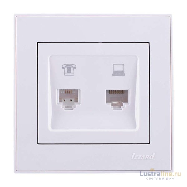 Розетка компьютер+телефон Lezard Rain 703-0202-143