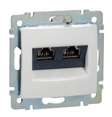 Розетка компьютерная 2хRJ45 Legrand Valena 6 кат UTP с захватами белая 774247