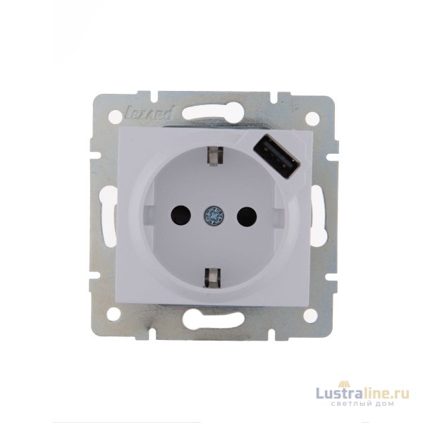 Розетка с/з + USB Lezard Karina 707-0288-181