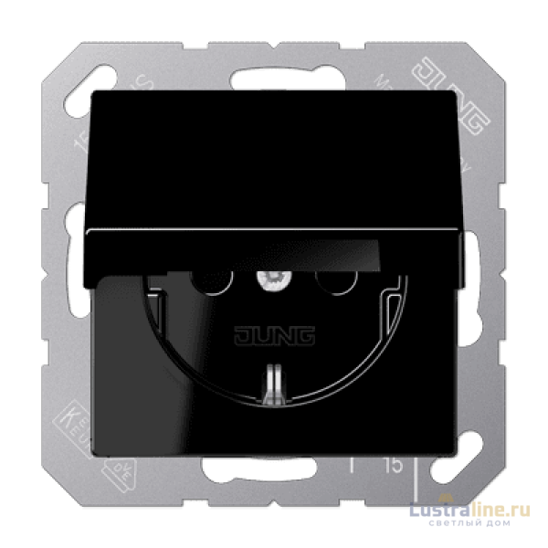 Розетка Schuko с крышкой Jung A1520BFKLSW