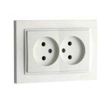 Розетка двойная без земли Mono Electric Despina 16А 250В белый 102-190005-121 Розетка двойная без земли Mono Electric Despina 16А 250В белый 102-190005-121