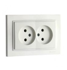 Розетка двойная без земли Mono Electric Despina 16А 250В белый 102-190005-121