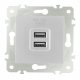 Розетка USB 2.1А+1А Arte Milano 203.46-1.silver