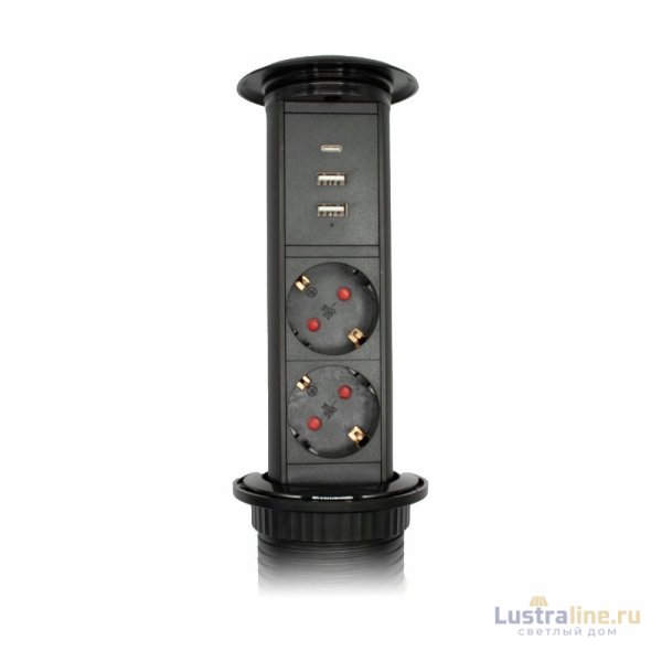 Блок розеток LE3 (2 секции 2 USB + 1 type-C беспроводная зарядка) Mebax 00-00002874