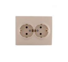 Розетка двойная с/з Lezard Karina 707-0300-127B Розетка двойная с/з Lezard Karina 707-0300-127B