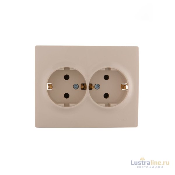 Розетка двойная с/з Lezard Karina 707-0300-127B