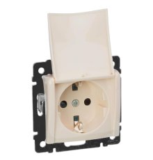 Розетка 2К+3 Legrand Valena 16A 250V с/з с крышкой винтовой зажим слоновая кость 774322