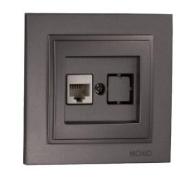 Розетка компьютерная Rj45 Cat6 Mono Electric Despina графит 102-202005-125 Розетка компьютерная Rj45 Cat6 Mono Electric Despina графит 102-202005-125