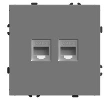 Розетка компьютерная 2-местная RJ-45 Stekker Эмили RST00-5111-10 49952