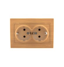 Розетка двойная с/з Lezard Mira 701-4747-127