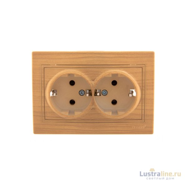 Розетка двойная с/з Lezard Mira 701-4747-127