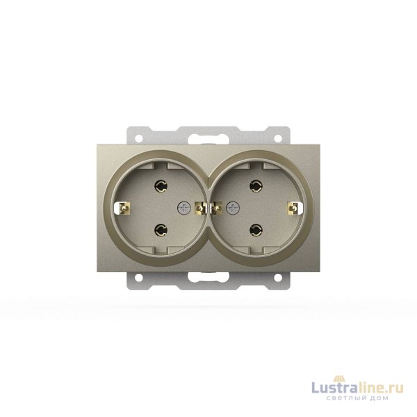 Розетка двухместная с заземлением ELBI Zena Vega 609-011400-907 Розетка двухместная с заземлением ELBI Zena Vega 609-011400-907