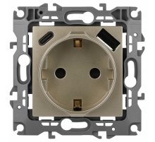 Розетка со шторками с USB type-A+C Эра 12-4108-04 Б0067727