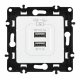 Розетка USB 2.1А+1А Arte Milano 217.46-1.white