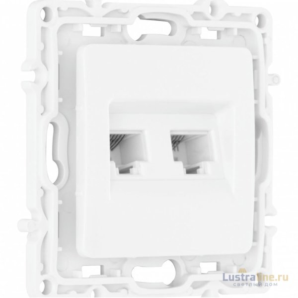 Розетка телефонная RJ11 + компьютерная RJ45 Arte Milano 217.44-1.white