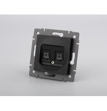 Механизм компьютерной розетки двойной Arlight SCT-MPC2-PL-BK-V (RJ-45, CAT6) 049853
