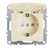 Розетка Stekker Эрна с/з 16A 250V с крышкой защитной шторкой слоновая кость PST16-9112-02 39330
