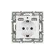 Механизм розетки с USB зарядкой Arlight SCT-MUAA-PL-WH (250V, 16A) 043733