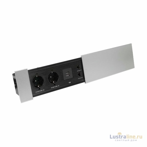 Блок розеток JX (Slide Top) (2 секции RJ-45 + 2 USB с кабелем питания) Mebax 00-00002890