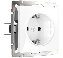Розетка с заземлением, безвинтовой зажим Werkel белый W1171301 4690389155321
