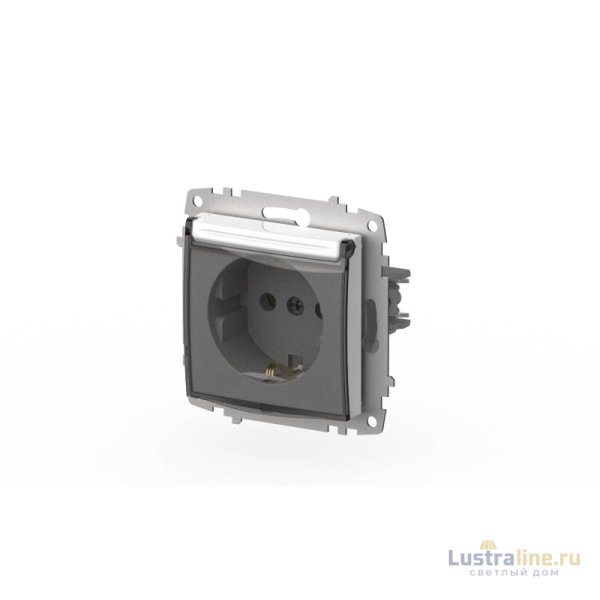 Розетка с крышкой и заземлением ELBI Zena Vega 609-015600-218